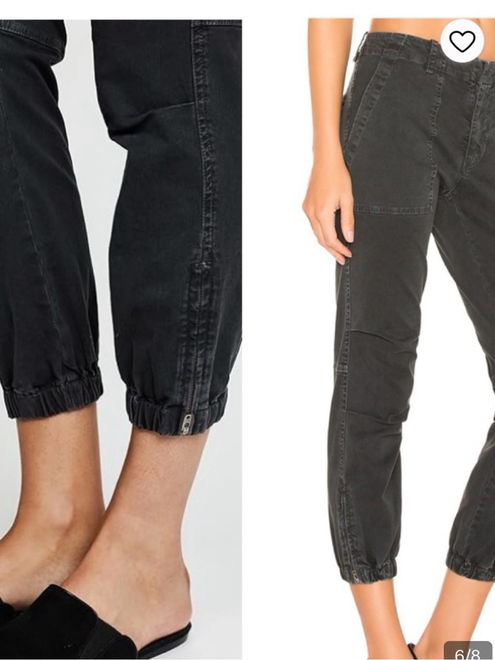 Nili Lotan cropped military pant size 0 washed carbon black